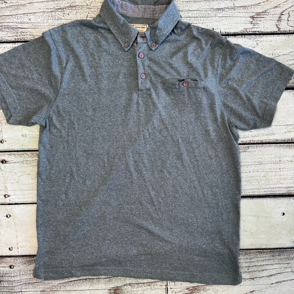 Colours Alexander Julian Gray‎ Polo Shirt Button Down Collar Pocket Medium